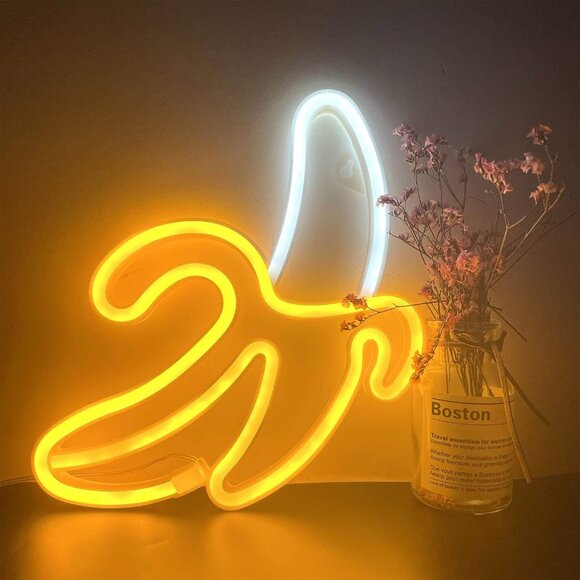 Banana Neon Sign LED Wall Light USB Battery Night Lamp for Room Party Decor - Picture 2 of 9